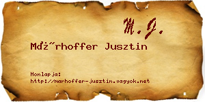 Márhoffer Jusztin névjegykártya